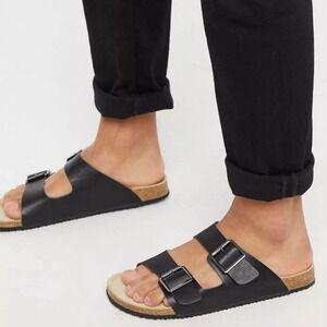 ASOS Design Men's Buckle‎ Sandals in Black Size 10 NWT